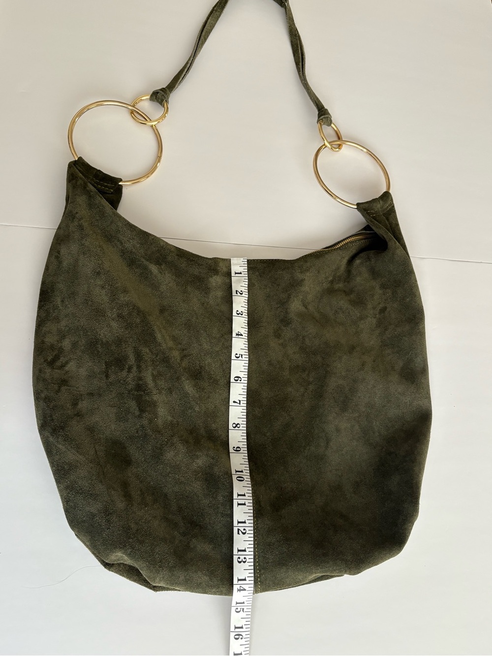 Marlon Emerald Suede Shoulder/ Crossbody Bag - Picture 7 of 10